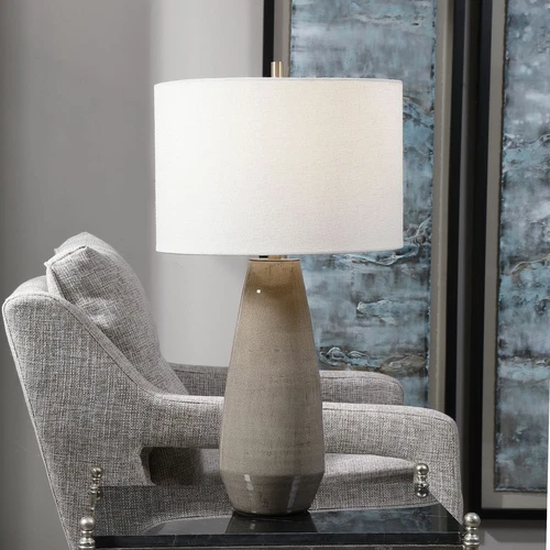 Uttermost 28394-1 Volterra Taupe-Gray Table Lamp - Picture 1 of 3