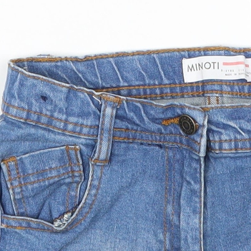 Minoti Girls Blue Cotton Blend Mom Shorts Size 5-6 Years Reg image 5