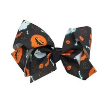 Halloween Hair Bow with Skulls Ghosts  Bats for Women and Girls
