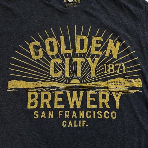 Honour Brand Golden City 1871 Brewery San Francisco Cali T-Shirt Mens XL Blue - Picture 7 of 11