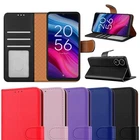 For TCL 605 / 505 Case Leather Wallet Book Card Slots RFID Shockproof Cover
