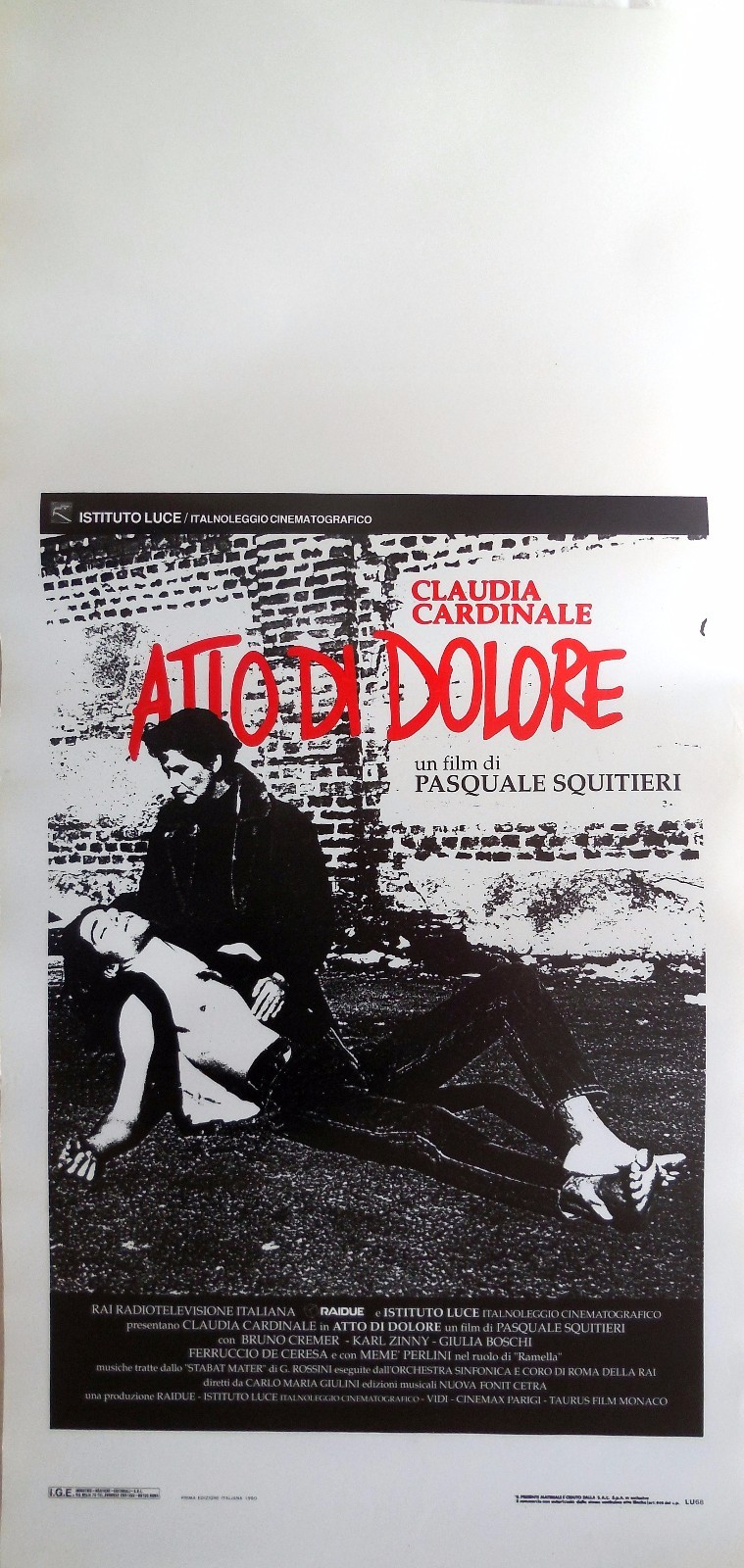 Locandina originale film Atto di dolore (1990) - Regia di Pasquale Squitieri