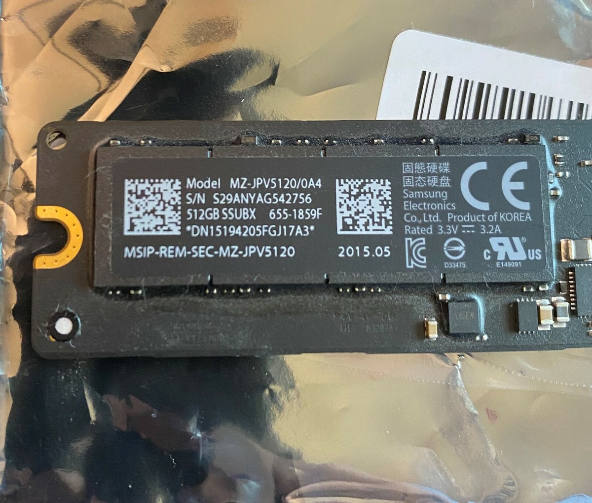 Samsung MZ-JPV5120/0A4 512GB MLC M.2 2280 SSUBX for MacBook