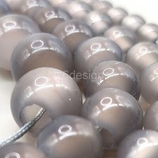 Big Hole Grey Agate Beads   Grey Agate large hole beads 6mm 8mm 10mm 12mm 7.5"
