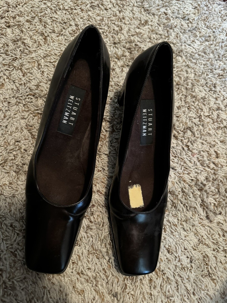 Stuart Weitzman BLACK Leather Heel Size 9AA