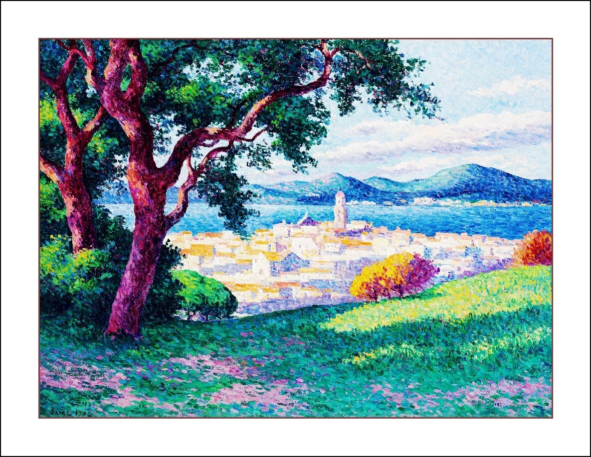 Tableau Luce Vue St Tropez Rf01 grand poster mural 60x75cm style déco Riviera
