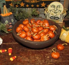50 ARTIFICIAL PRIMITIVE THANKSGIVING HARVEST 1" MINI PUMPKIN BOWL FILLER SET