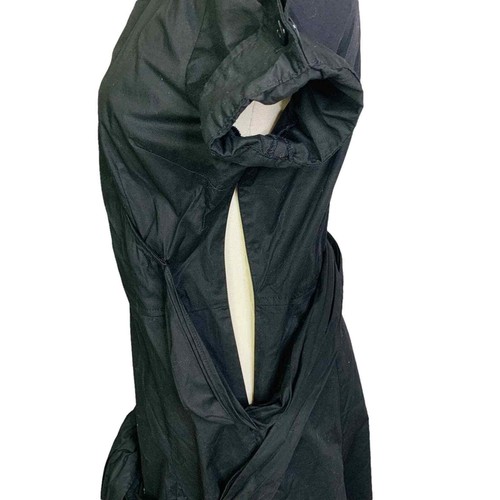 Sandro sz8 Wrap Fit & Flare Dress in Black Belted Waist Short Sleeves A Line MED - Picture 4 of 12