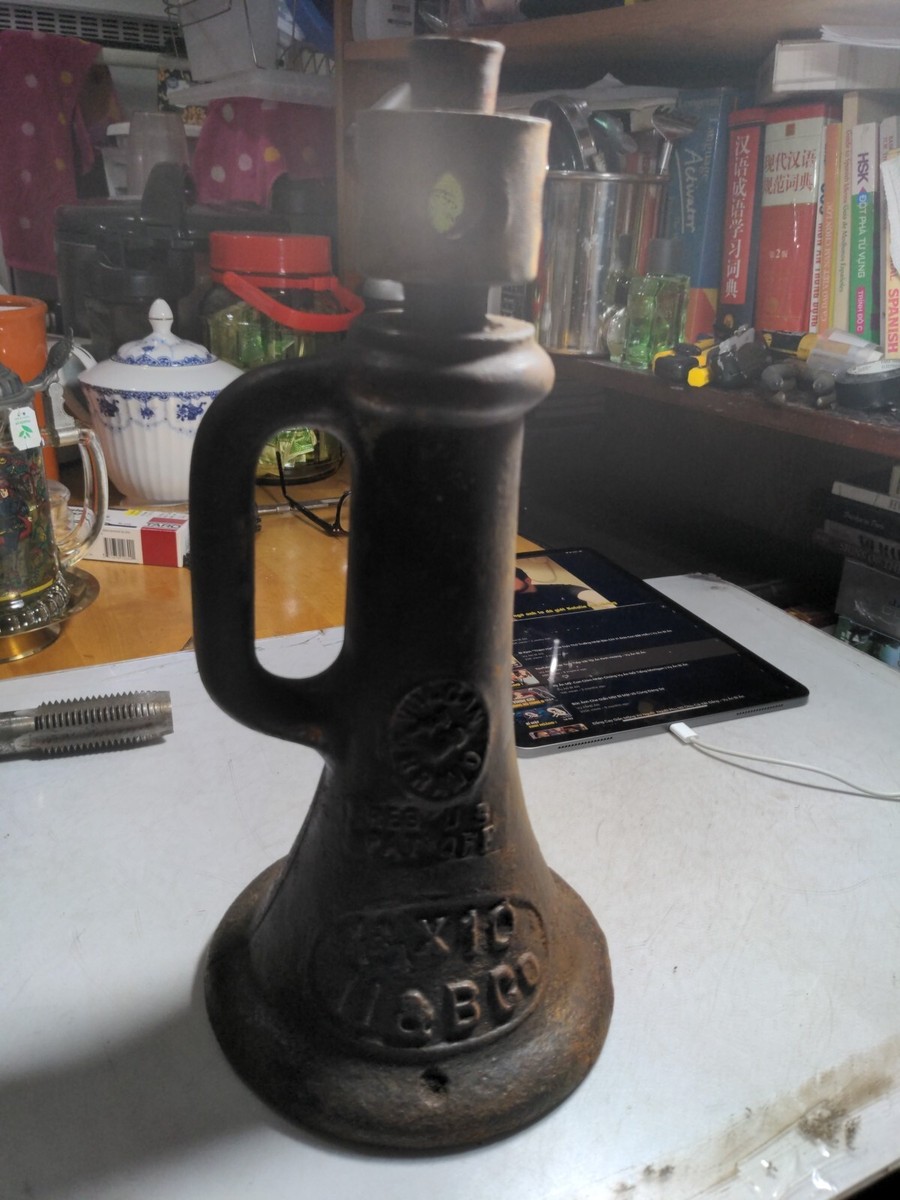 OLDキャストアイアンジャック Antique Cast Iron Screw Jack Railroad 13