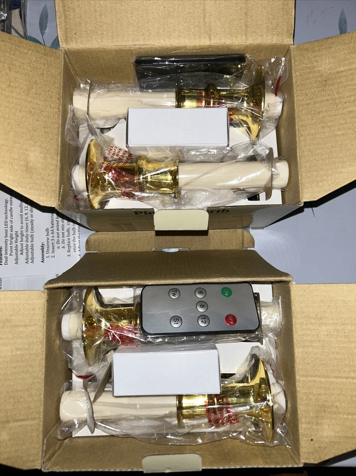 Vela Ventana Ajustable con Temporizador y Mando a Distancia, Juego de 8 - Latón Foto 3 de 3