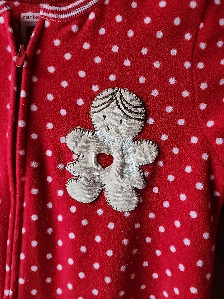 Pijama para dormir Carter’s Baby Girls talla 3T polar pan de jengibre Navidad Foto 2 de 4
