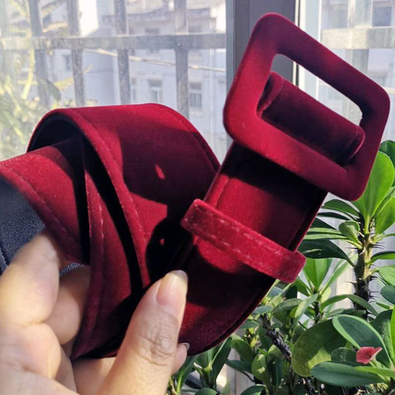 Women Velvet Wide Belt Cinch Corset Waistband High Waist Belts for