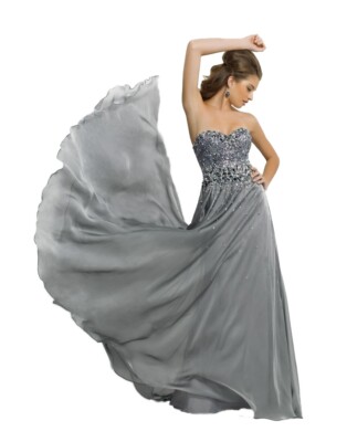 Blush Prom Dress Formal Evening Gown Style 9707 Gunmetal Size 12