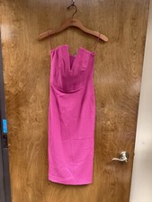 Women "Dress the Population" fuchsia strapless dress. No Size P2P 14"
