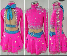 Figure Skating Dress Women Ice Skating Dresses Custom hot pink