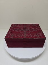 Elegant Red Color Storage Box with Beads D74