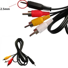 5FT 2.5mm Mini AV Plug Male to 3 RCA Male Plug Adapter Audio Video Cable Cord