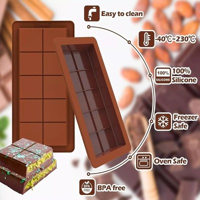 Schokoladenform Aus Silikon – Tief, Quadratisch, Für Schokolade & Pralinen