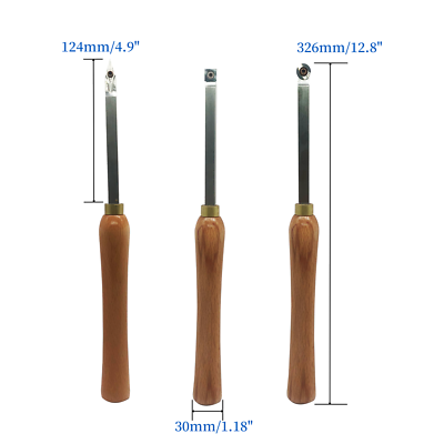 Carbide Wood Turning Inserts Woodturning Lathe Tools Set Of 5 Carbide Tipped Rougher Detailer Finisher Hollower Parting Tool With Corresponding Carbide Inserts Tipped, 16 Inch Length Carbide Lathe Tips