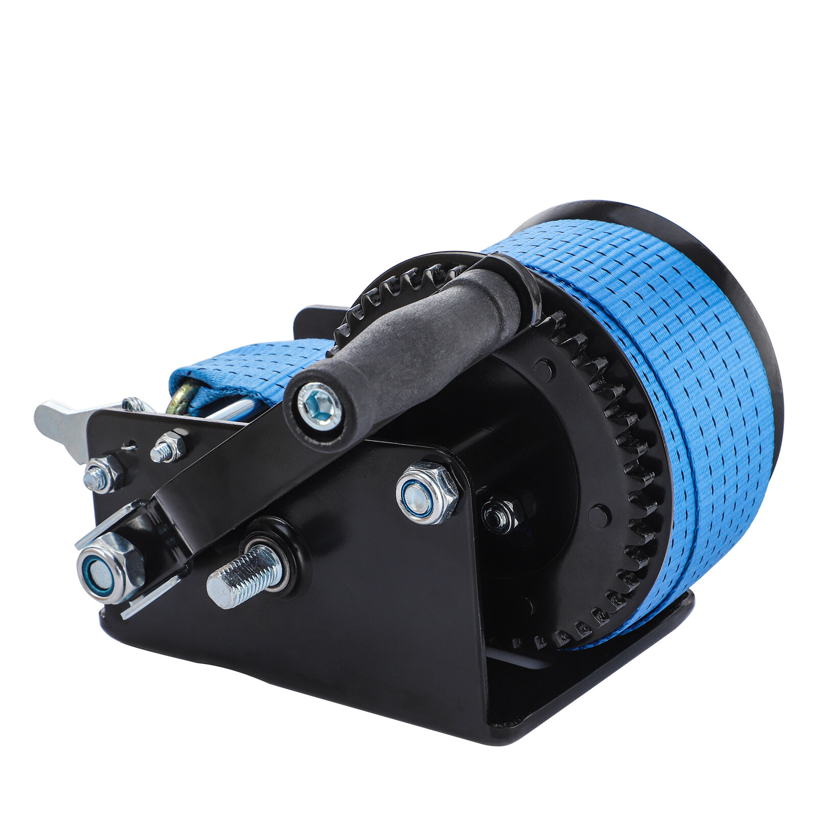 Heavy Duty 32ft 3200LBS Hand Winch Hand Crank 2 Gear Polyester Strap Trailer USA