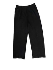 ST JOHN Marie Gray 6 Black Pleated Front Santana Side Pockets Knit Pull On Pants