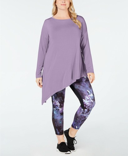 Ideology Plus Size Asymmetrical Womens Top Purple