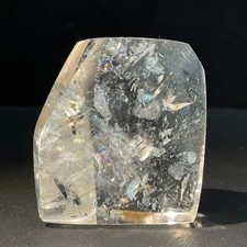 Natural Rainbow Clear Quartz Crystal Free Form Hand Craved Healing Stone Decor