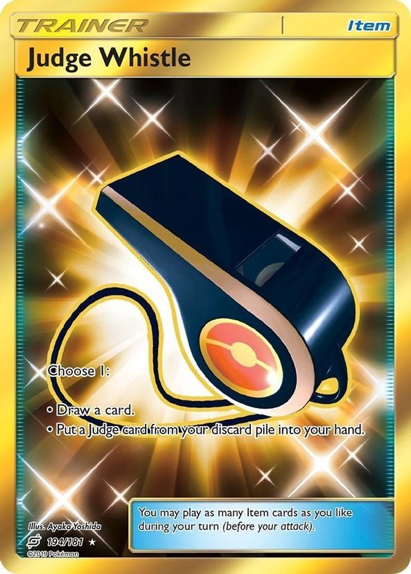 Judge Whistle - 194/181 - Pokemon Team Up Sun & Moon Secret Rare Card NM