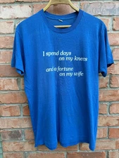 Vintage 80s Screen Stars T Shirt Mens L Funny Text Quote Single Stitch Made USA