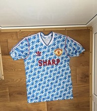 MANCHESTER UNITED 1990/1992 AWAY FOOTBALL SHIRT JERSEY ADIDAS SIZE L