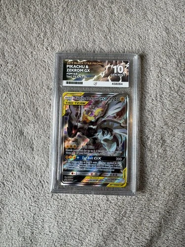 2019 Pokemon Black Star Promo SM168 Pikachu & Zekrom GX Ace 10 Gem Mint Tag Team