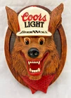 Vintage - 1980's - Coors Light - Beer Wolf - Plastic Wall Sign