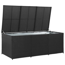 Large Rattan Garden Storage Box 180cm Waterproof Cushion Chest Gas Lift