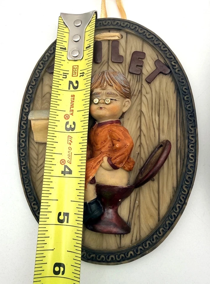 Divertido juego de placas de pared de cerámica estilo vintage humor inodoro decoración de baño Mr Mrs Foto 4 de 4