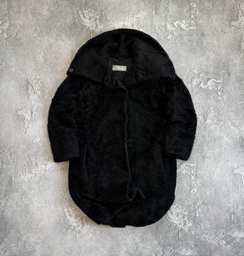 Max Mara USA12/GB14 Black Alpaca/Wool Coat Button Up Jacket Luxury Old Money - Picture 1 of 24