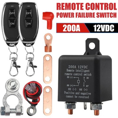Wireless Dual Remote Car Battery Disconnect Relay Master Kill Cut-off Switch 12V