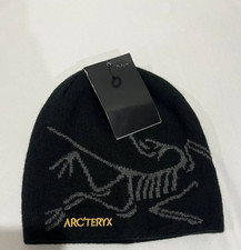 New Arc'teryx Bird Head Toque Beanie Black/Grey Merino Wool Winter Hat