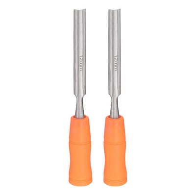 2pcs Wood Chisel 1/2'' Inner Beveled Edge Blade Flat Chisel with Handle