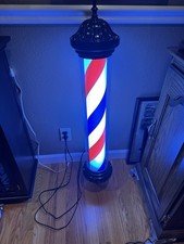 Barber Pole Light Barber Shop Rotating LED Sign Light Hair Salon Pole Light Lamp