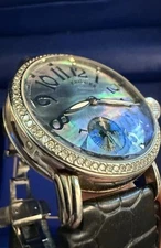 Krieger Gigantium Limited Swiss Watch 43mm Diamond Bezel & Black Mother of Pearl