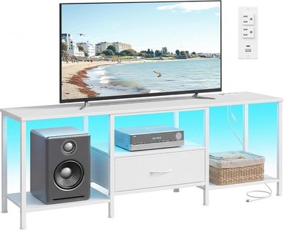 TV Stand for 70 Inch TVs, Modern Media Console with Shelves and