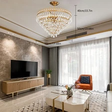 K9 Clear Crystal Chandeliers Vintage 8 Lights Pendant Light Crystal Chandelier