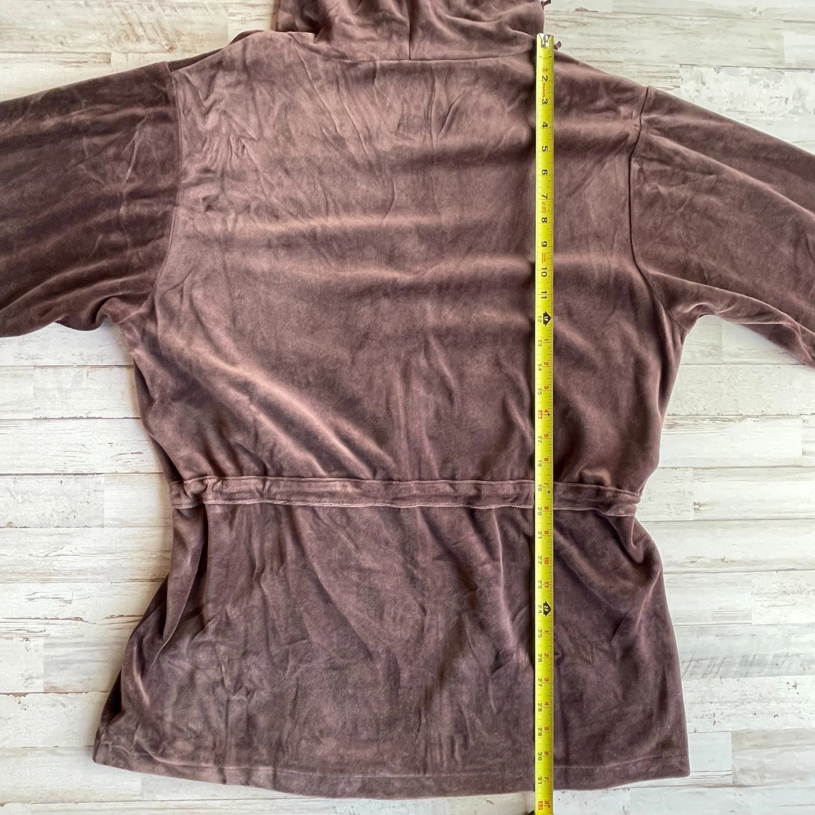 UNDERCOVER Victoria's Secret giacca velluto marrone cappuccio vita regolabile TG XL C101344