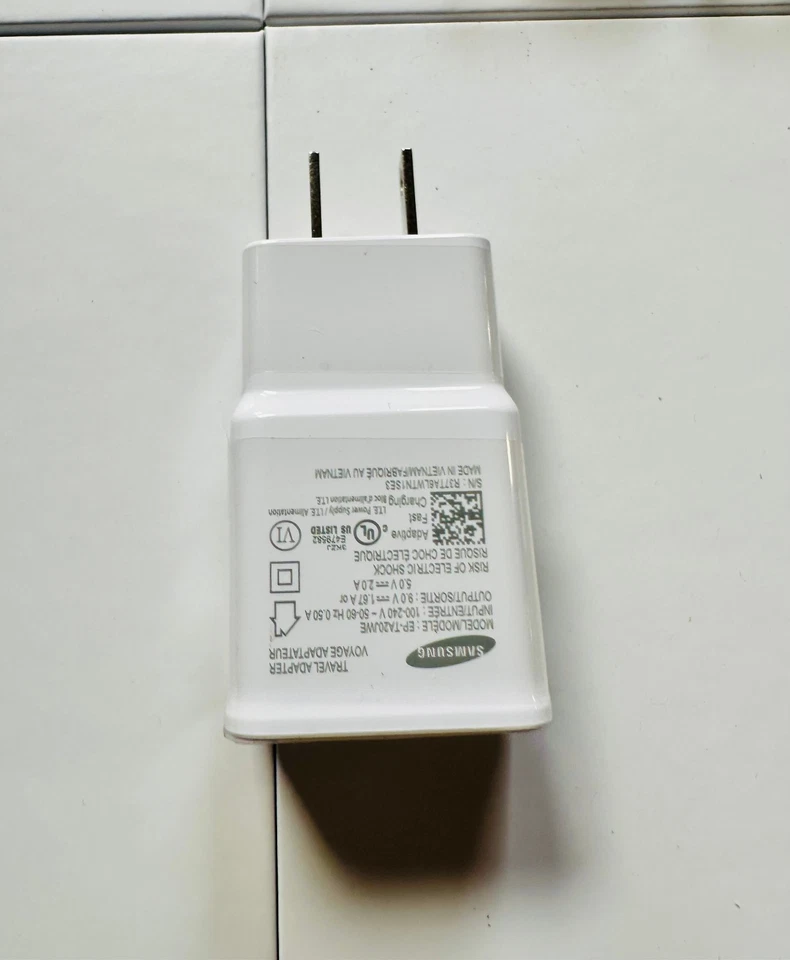Bloque de viaje cargador adaptable rápido Samsung OEM EP-TA20JWE | LOTE DE 5 o 10 Foto 4 de 4