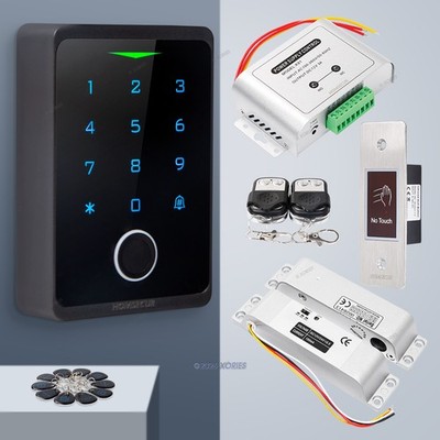 HOMSECUR Home Door FingerPrint Access Control System Kit+Electric Drop Bolt Lock