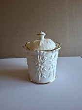 Aynsley Camellia Lidded Jam Pot Fine Bone China Embossed Floral Design