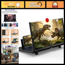 12" Cell Phone Screen Magnifier, 3D HD Projector for Movies Gaming, Foldable S