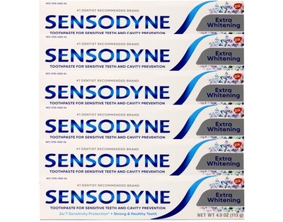 Sensodyne Extra Whitening Sensitive Teeth Toothpaste 4 oz (Pack of 6)
