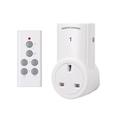 HBN Fernbedienungs-Steckdose, 13A/3120W Funk-Lichtschalter weiß 