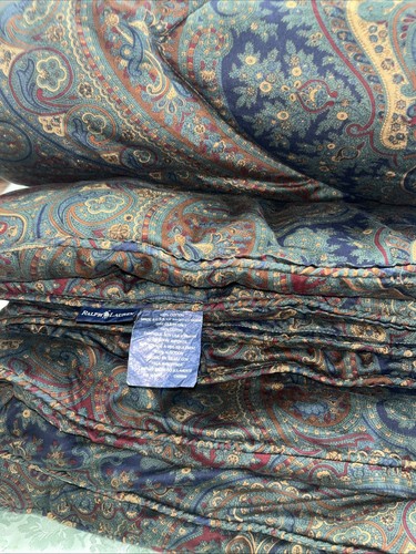 RALPH LAUREN Elizabeth Brianna Paisley Comforter Sateen FULL QUEEN Vintage Exlnt - Picture 8 of 10